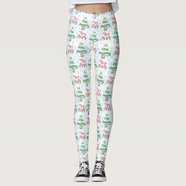Legging Feliz Natal Feliz Elf Malvado (Frente)