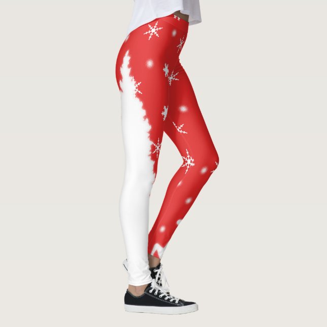 Legging Feliz Natal Flocos de Neve de inverno (Direita)