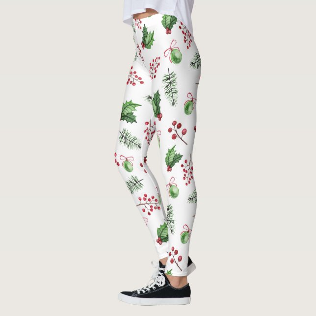 Legging Feliz Natal - Holly Berries Pine (Esquerda)
