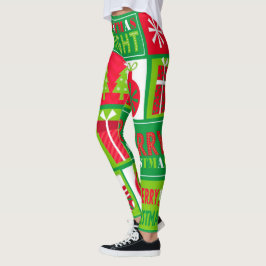 Legging Feliz Natal Noel Vermelho e Verde