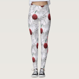 Legging Feliz Natal Shiny Red Ornament Ball