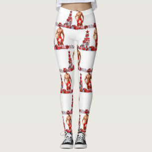 Legging Feliz Natal SlipperyJoe prata branca