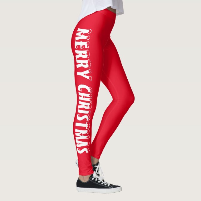 Legging Feliz Natal Vermelho Clássico (Direita)