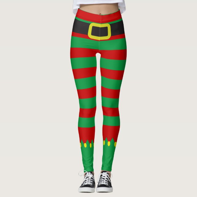 Legging Feliz Natal Vermelho Vermelho Verde (Frente)
