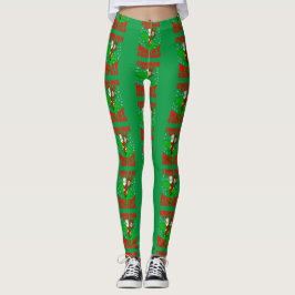Legging feliz papai noel de natal biden kamala harris dino