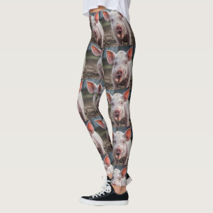Legging Feliz Porco de Língua Branca,