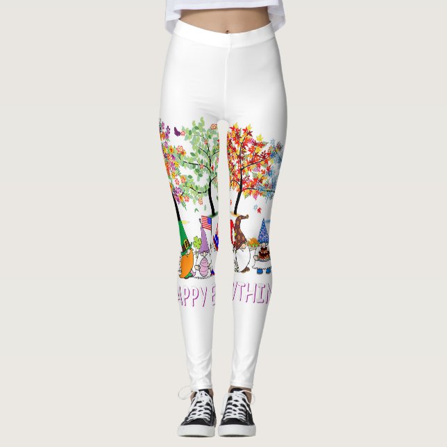 Legging Feliz Tudo Gnomos Felizes Feriados Natal (Frente)