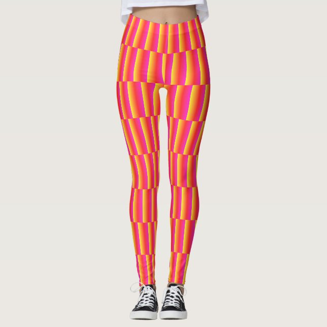 Legging Felizes Blocos de Chuva de Cores 3D (Frente)