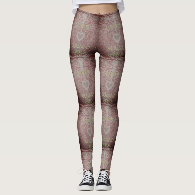 Legging Felizes Feriados Que Eu Amo De Cabeça A Dente (Frente)