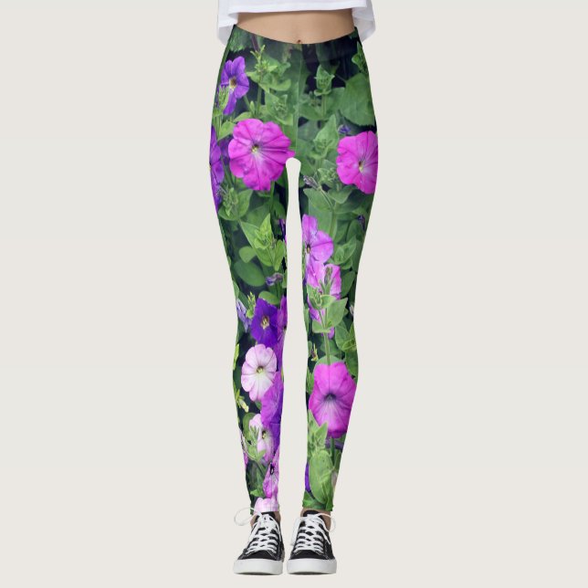 Legging Feminino colorido do primavera roxo bonito do (Frente)