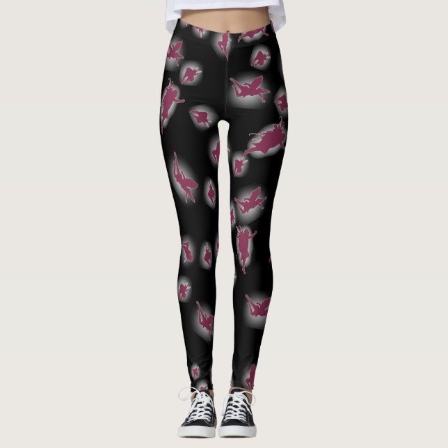 Legging Femme Noir Mystique – Silhouettes de Fées  (Frente)
