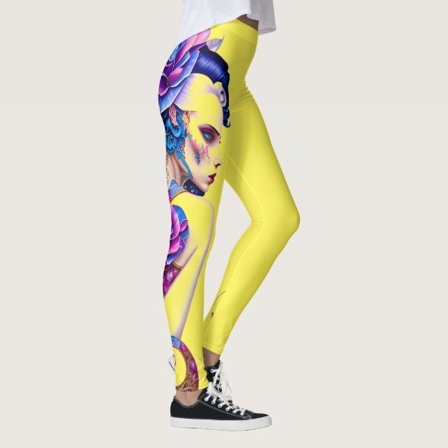 Legging Femme Punk Cascading Floral (Direita)