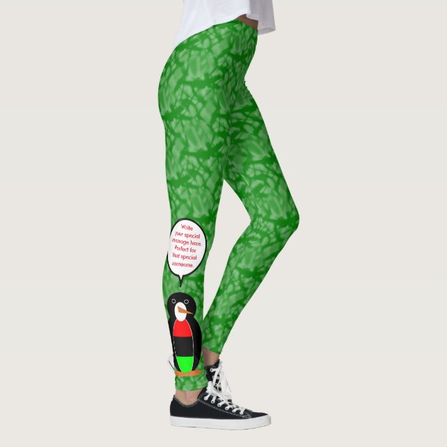 Legging Feriado Afro-Americano Sra. Pinguim Falante (Direita)