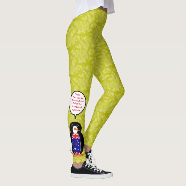 Legging Feriado da Bandeira Australiana Sra. Pinguim Falan (Direita)