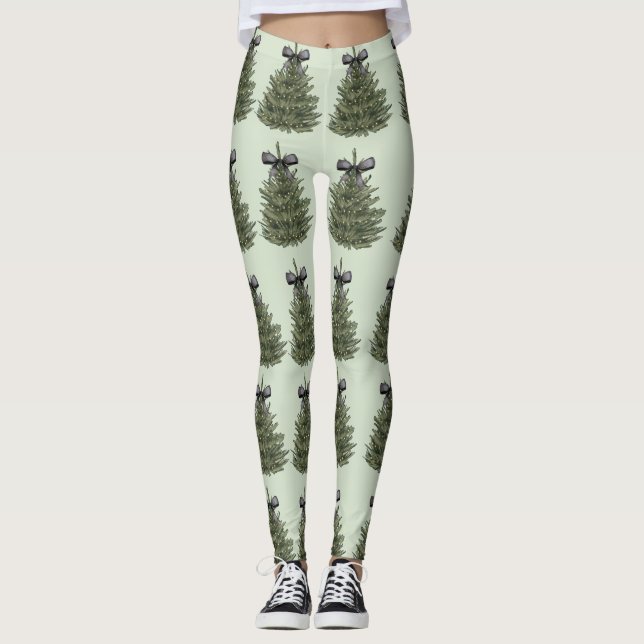 Legging feriado de árvore de natal arco (Frente)