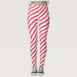 Legging Feriado de Candy Cane de Natal Tirado
