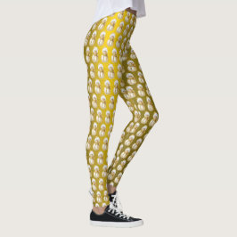 Legging Feriado de inverno Dourado Snowman