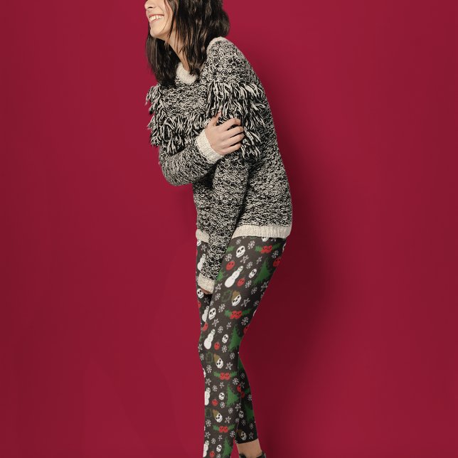 Legging Feriado de Natal assustador Gótico de Natal (Criador carregado)