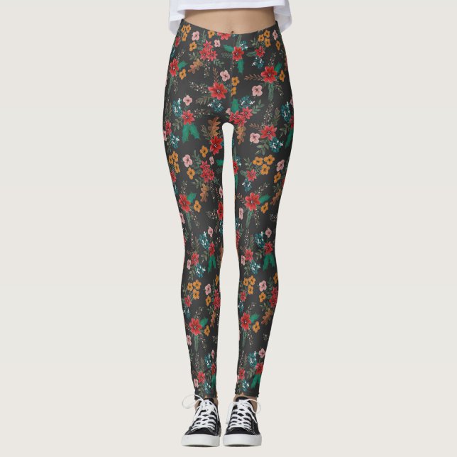 Legging Feriado de Natal | Flores | Leguminosas (Frente)
