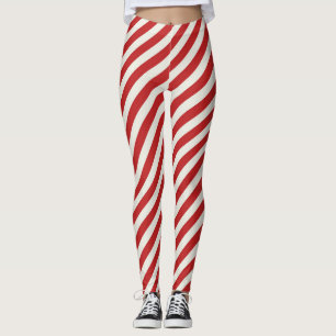Legging Feriado de Natal Red & Cream Beige White Strike