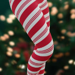 Legging Feriado Vermelho e Branco com Canas de Natal Strik<br><div class="desc">Prontos para o Natal? Aqui estão as leggings para você. Uma bengala branca e vermelha inspirou leggings design festivas. Adequado para o Natal em julho e o de dezembro</div>