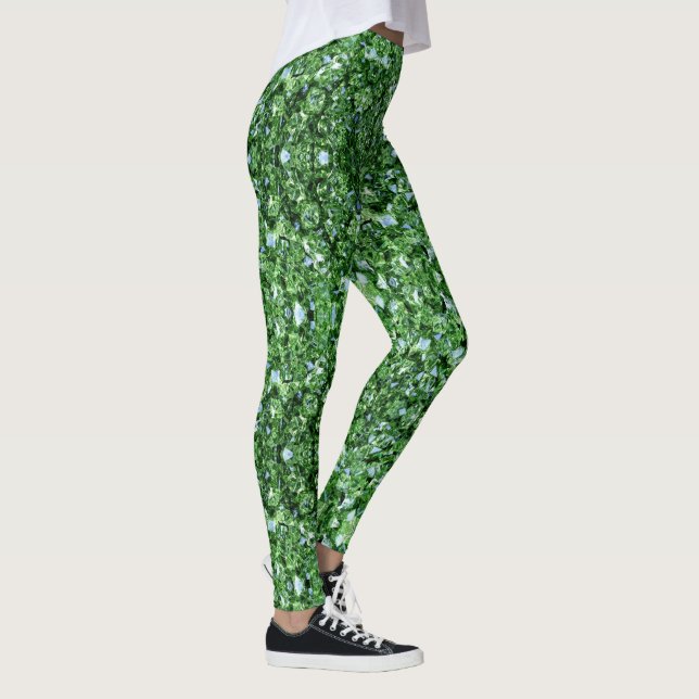 Legging Feriados Modernos da Na moda Verde Trendy (Direita)