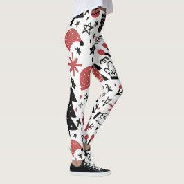 Legging Feriados Pretos Rosa Natal Elegantes