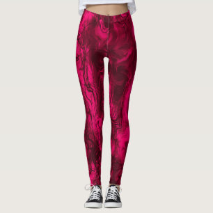 Legging Ferrugem de framboesa com Abstrato de energia nerv