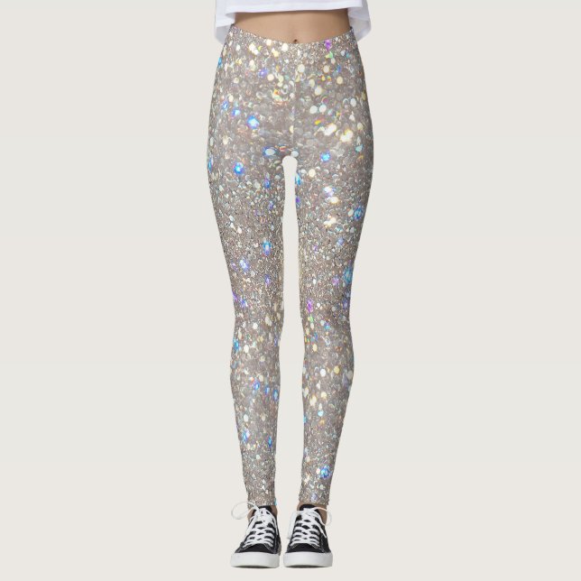 Legging Festa de Brilho Branco (Frente)
