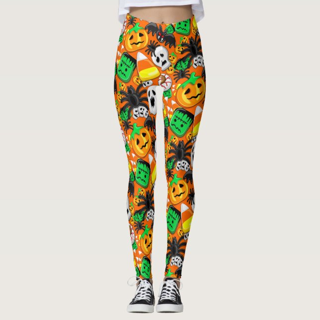 Legging Festa de Candies do Halloween Spooky (Frente)