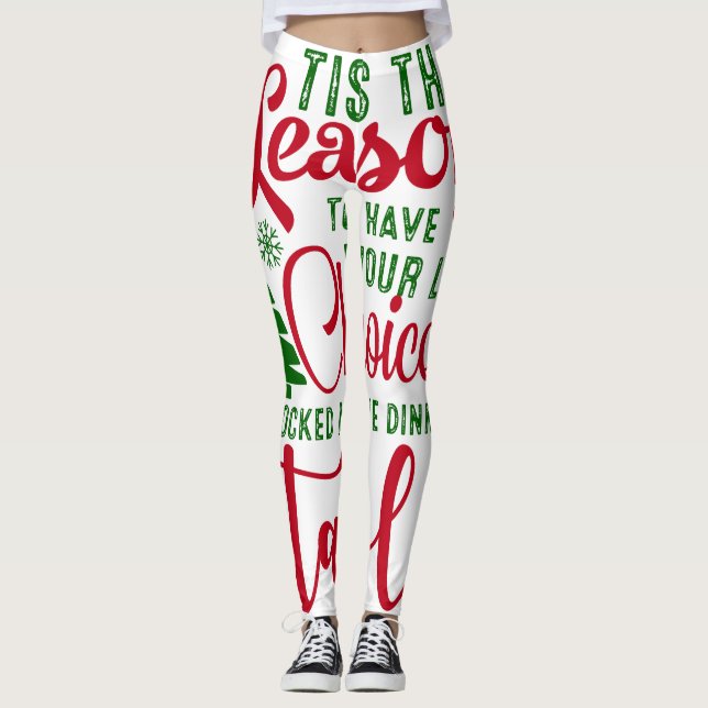 Legging Festa de design de Natal (Frente)