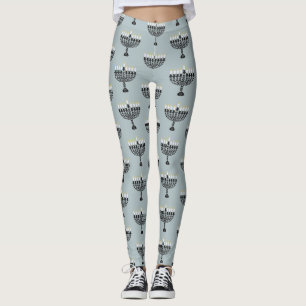 Legging Festival Simples de Luzes Menorah Hanukkah