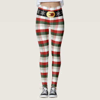 Legging Festive Christmas | Plaid & Snowflake Belt