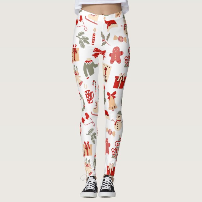 Legging Festive Holiday Christmas Pants for Women (Frente)