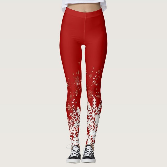 Legging Festive Snowflake Pattern for Holiday Comfort (Frente)