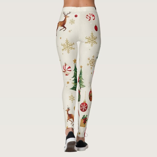 Legging Festivo Natal Prendendo Leggings-Na moda (Verso)