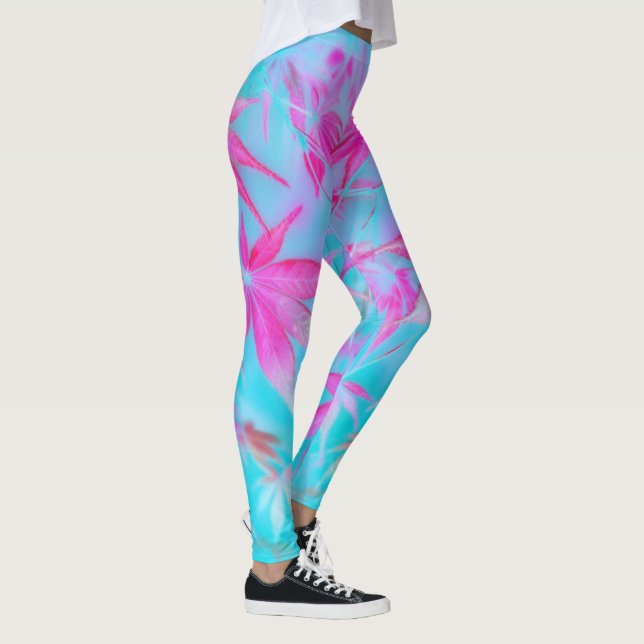 Legging feuille bleue rose (Direita)