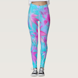 Legging feuille rose