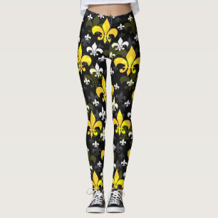 Legging Feur de Lis branco amarelo
