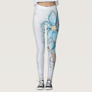 Legging Fígado Azul Flor-de-lis