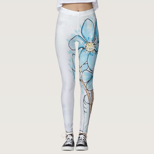 Legging Fígado Azul Flor-de-lis (Frente)