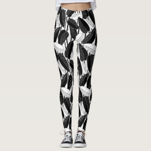 Legging Fígado preto moderno deixa impressão abstrato