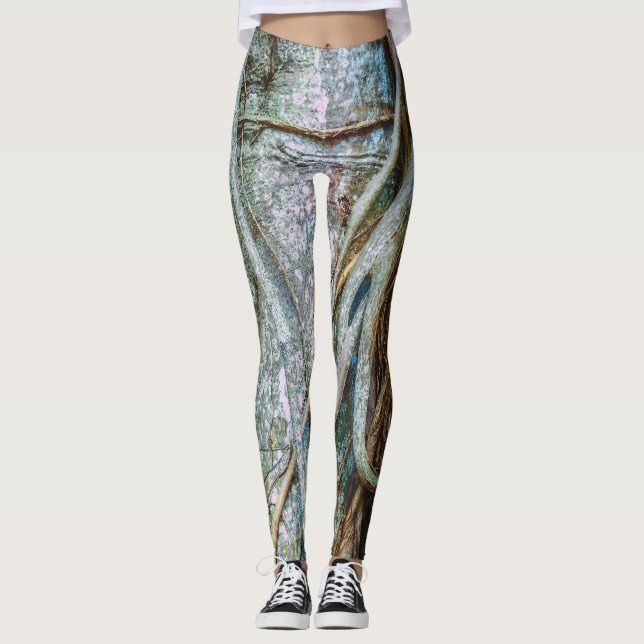 Legging Figueira Estranguladora Abstrata (Frente)
