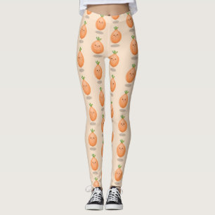 Legging Figura de desenho animado verde de cebola castanho