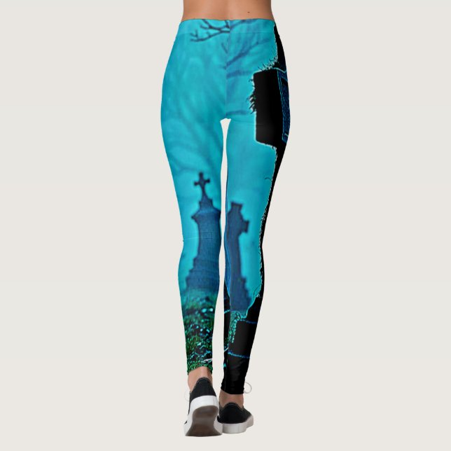 Legging Figura fantasma em um Design cemitério (Verso)