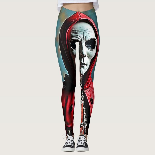 Legging Figura Misteriosa do crânio (Frente)