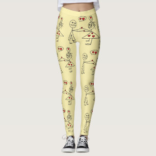 Legging Figura tirada mão casais da vara do divertimento