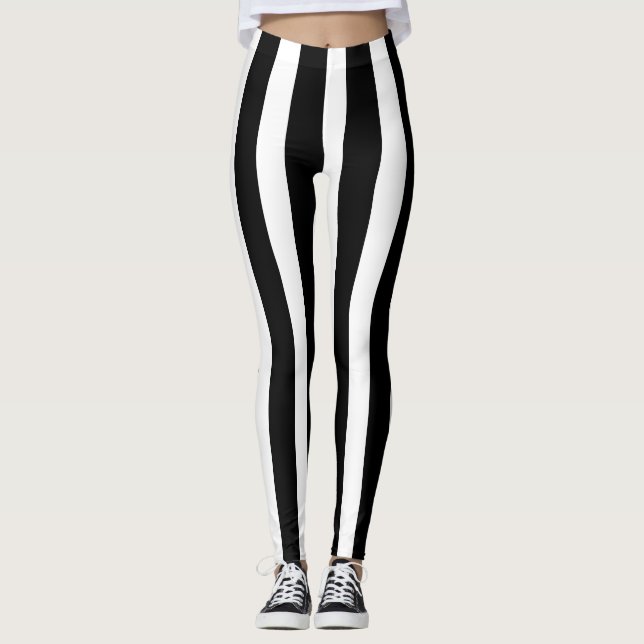 Legging Figuras Verticais Pretas e Brancas do Dia das Brux (Frente)