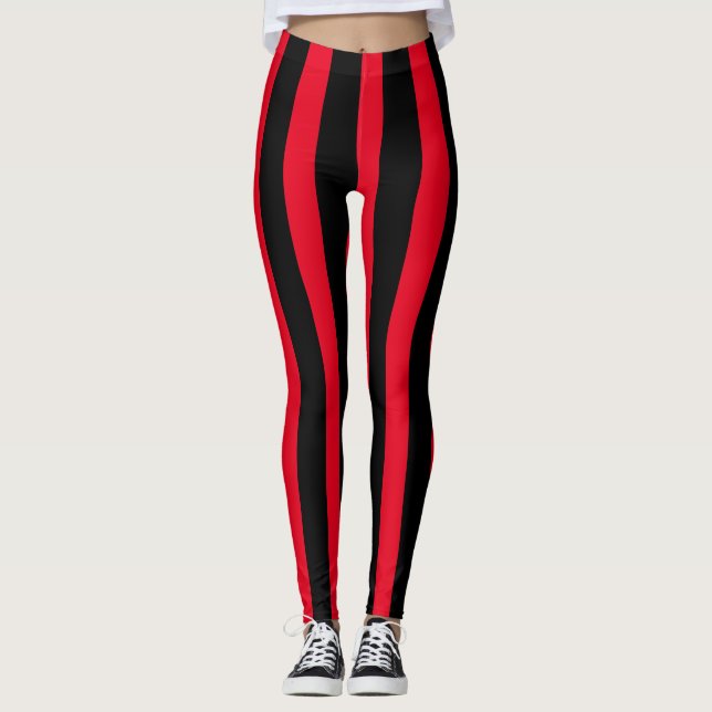 Legging Figuras Verticais Vermelhas e Negras (Frente)