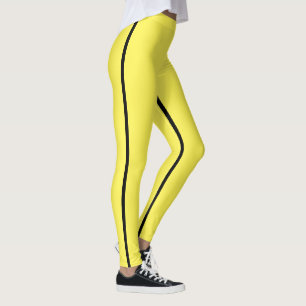 Legging Figurino de Dia das Bruxas de Black Stripe Amarelo